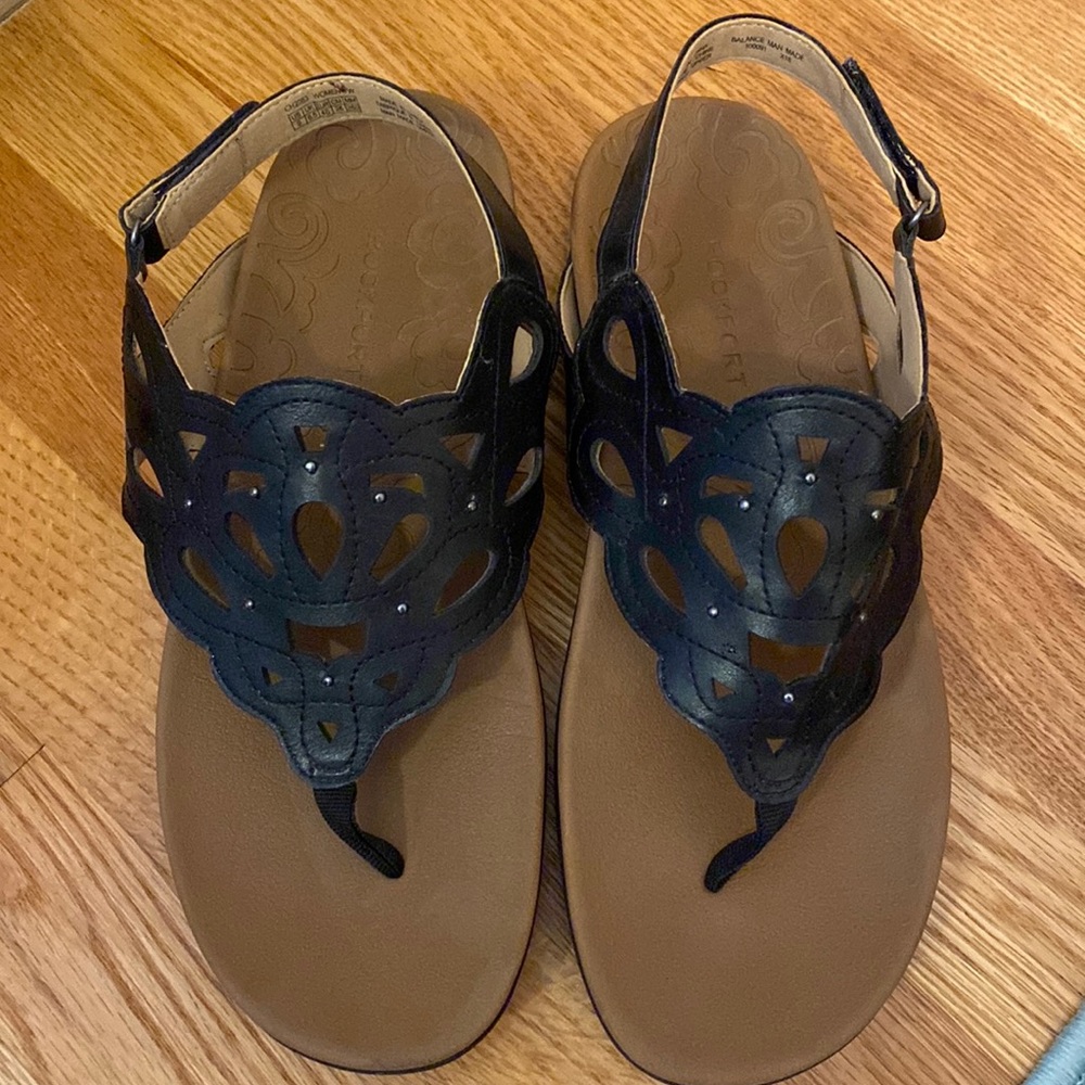 Rockport Black Ridge Sling Sandals Women’s 9 Wide